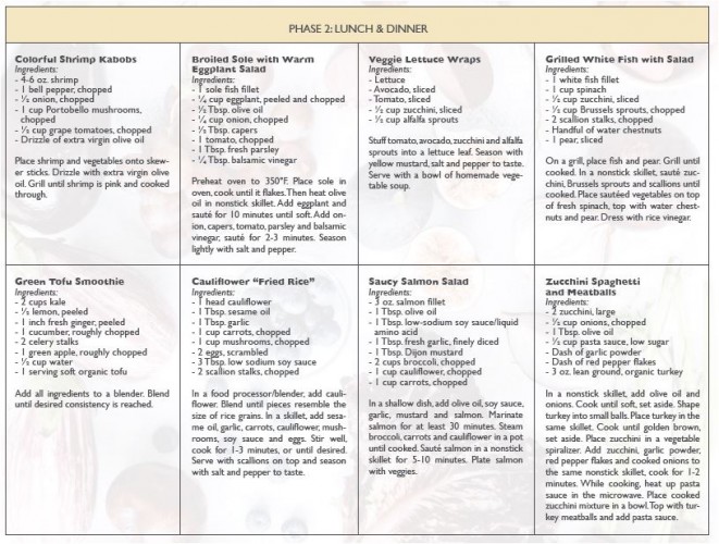 TLS 21-Day Challenge Sample Lunch & Dinner Recipes - TLSSlim